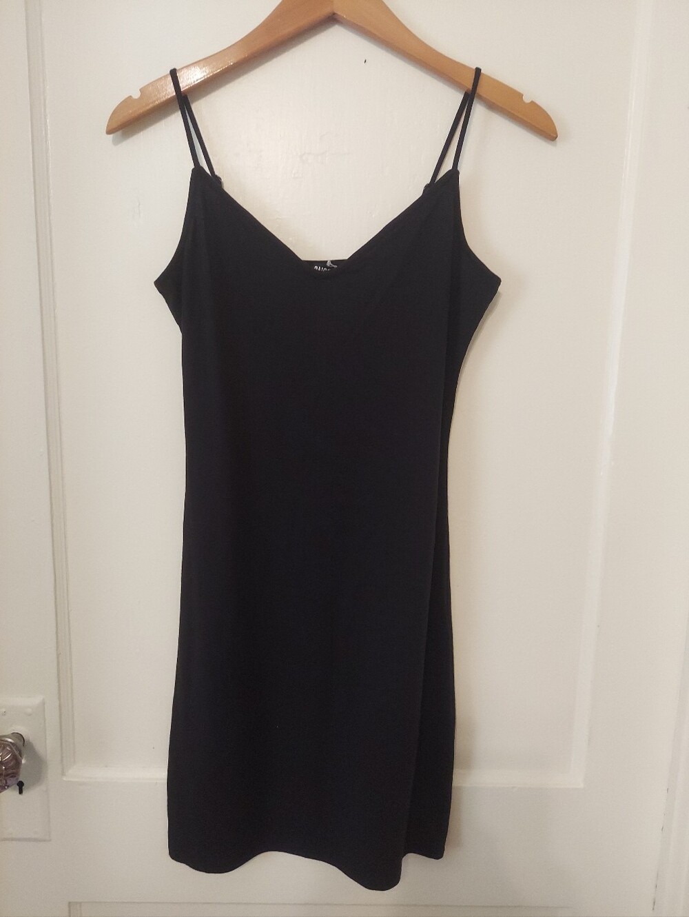 Paige Mini Slip Dress Womens Small Black Knit layering unlined Minimalist